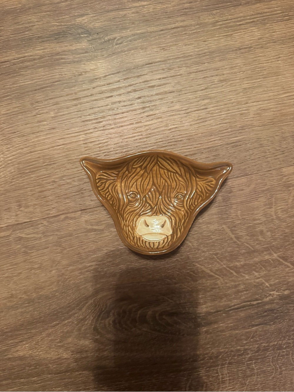 Hobby Lobby Brown Highland Cow Ceramic Jewelry Dish